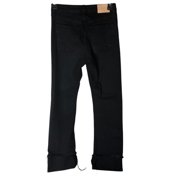 Trave Berit Relaxed Straight Cuffed Jeans Sz 28 Black Stretch Buttonfly Casual - Picture 3 of 11